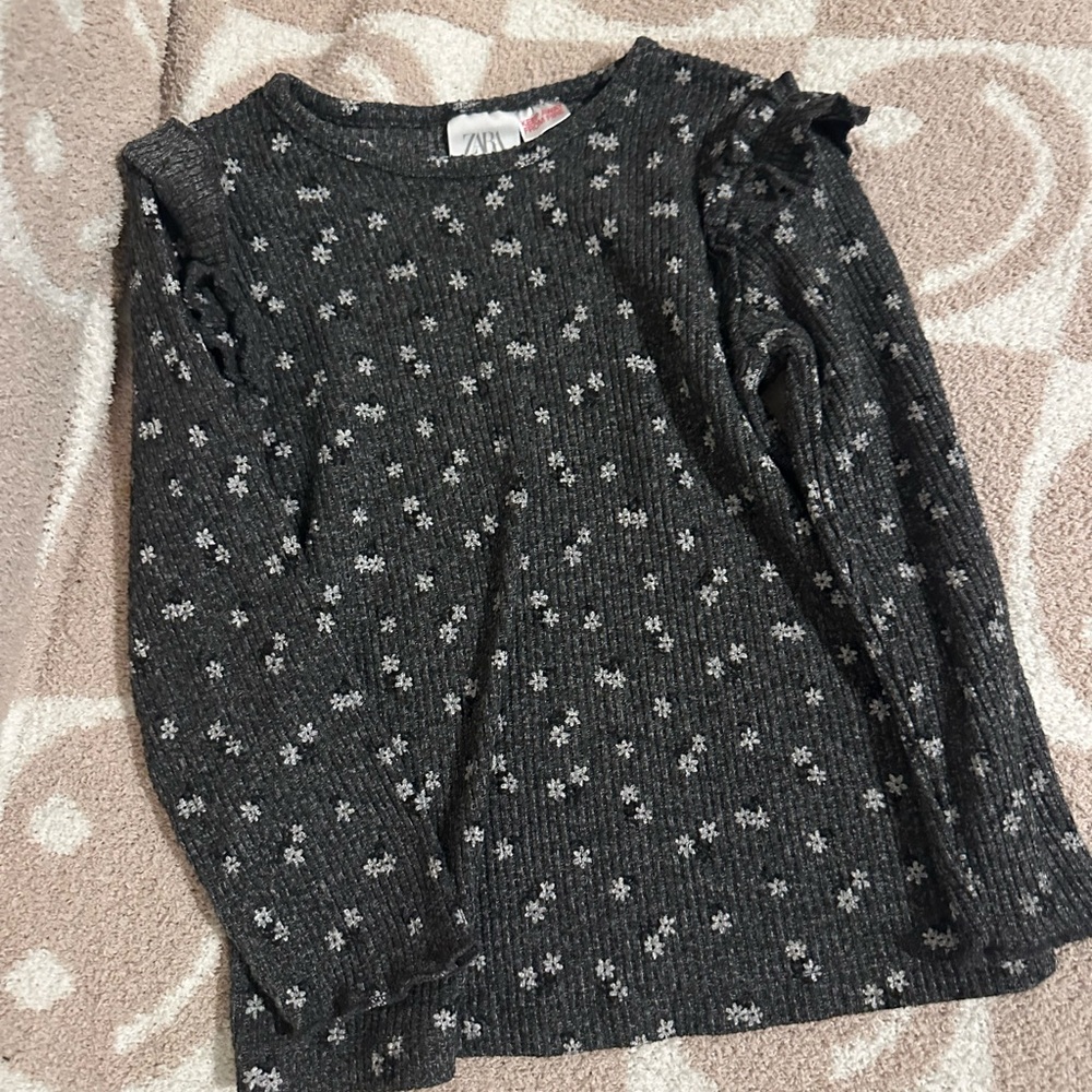 Zara Kids Black Floral Top